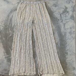 Hem & Thread Black and White Striped Wide-Leg Pants